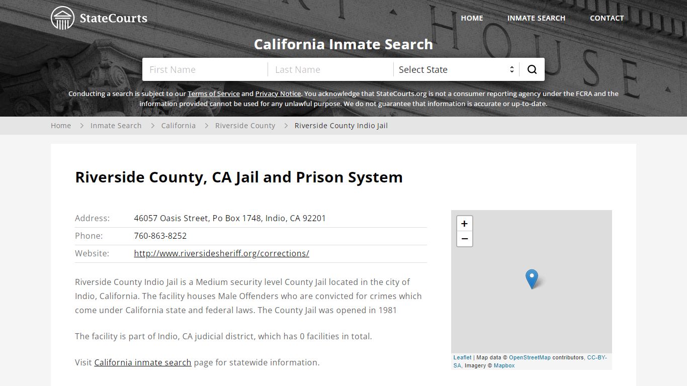 Riverside County Indio Jail Inmate Records Search ...