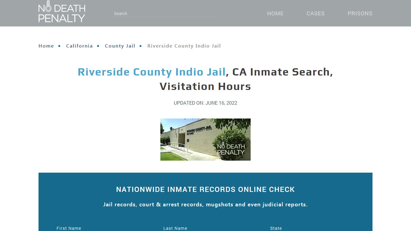 Riverside County Indio Jail, CA Inmate Search, Visitation ...